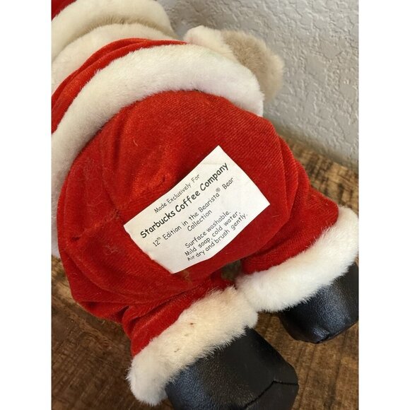 Starbucks Bearista Bear 10" Plush Santa Christmas 12th Edition Stuffed 2000 - Picture 5 of 7